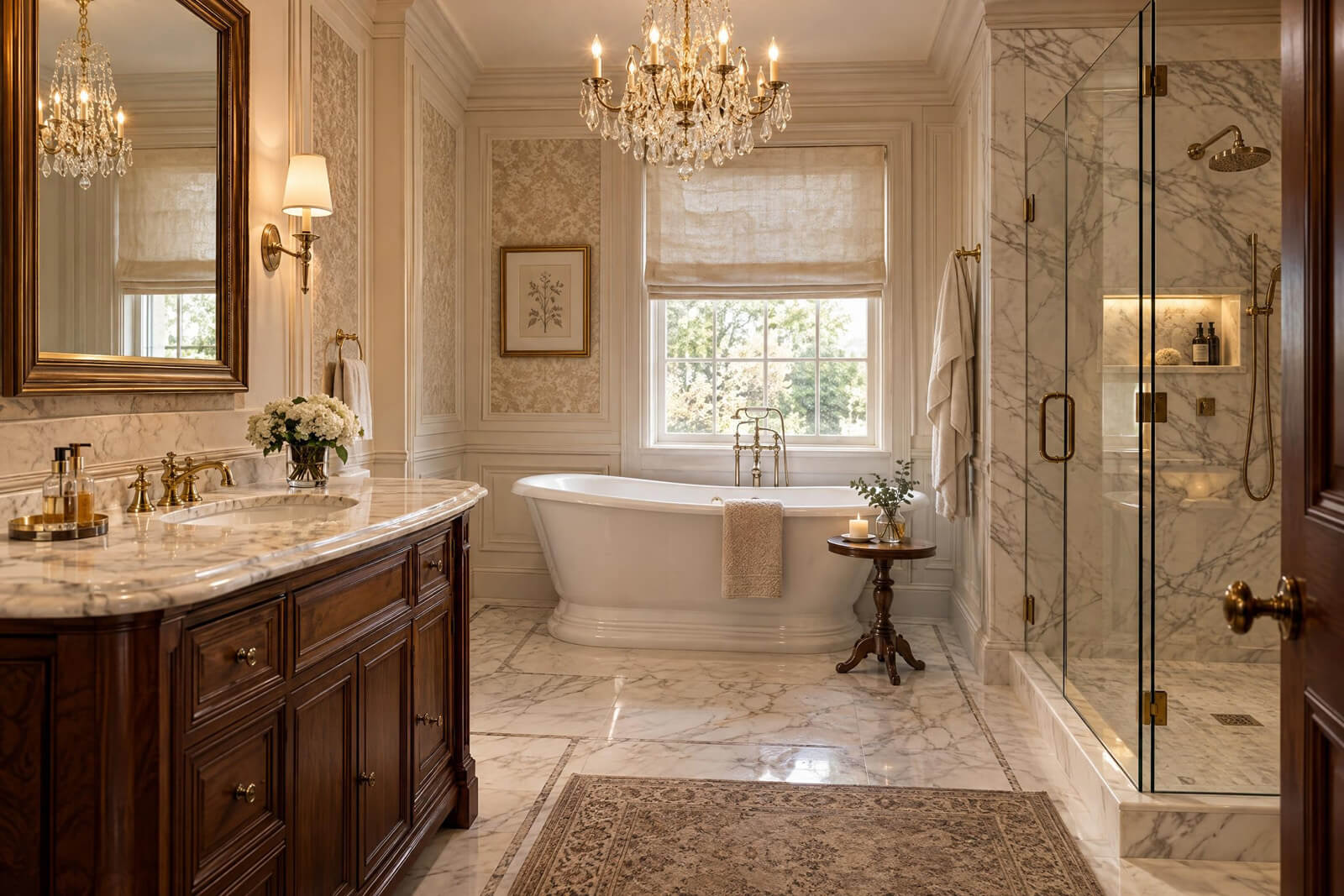 Classic Bathroom / Spa interior rendered with AI