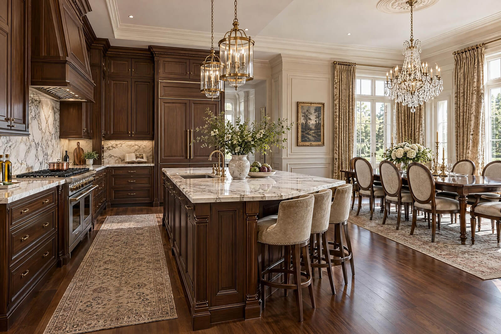 Classic Kitchen & Dining interior rendered with AI