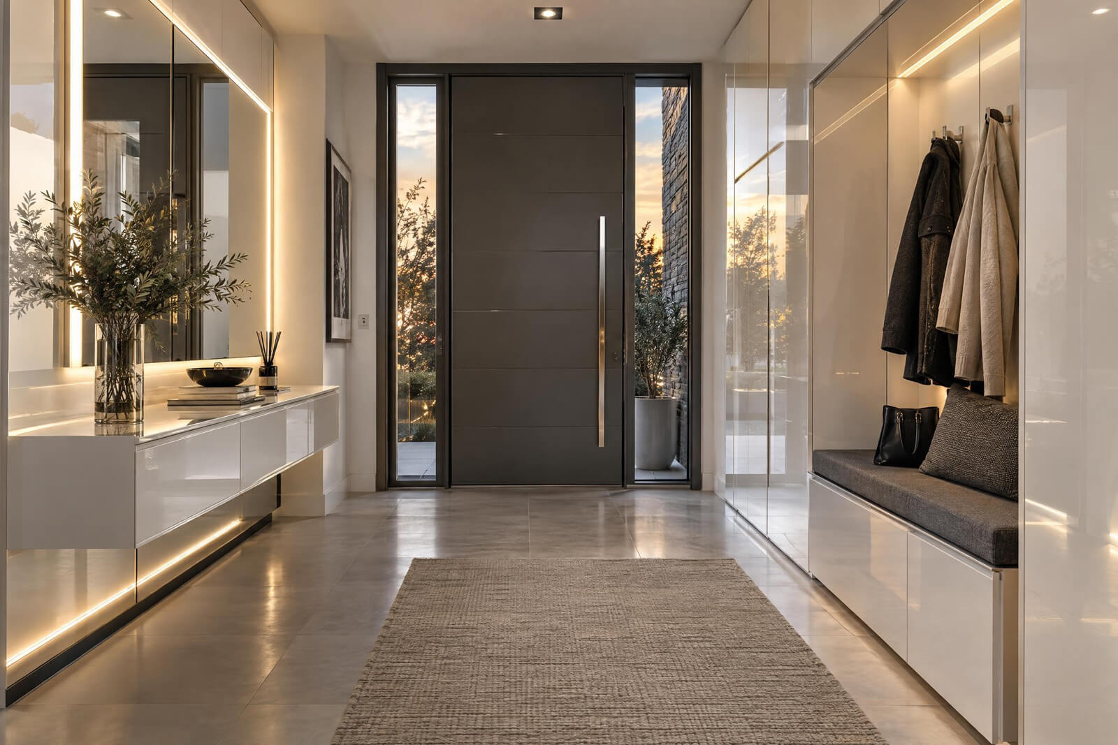 Ingresso / Atrio in stile High-tech renderizzato con l'IA