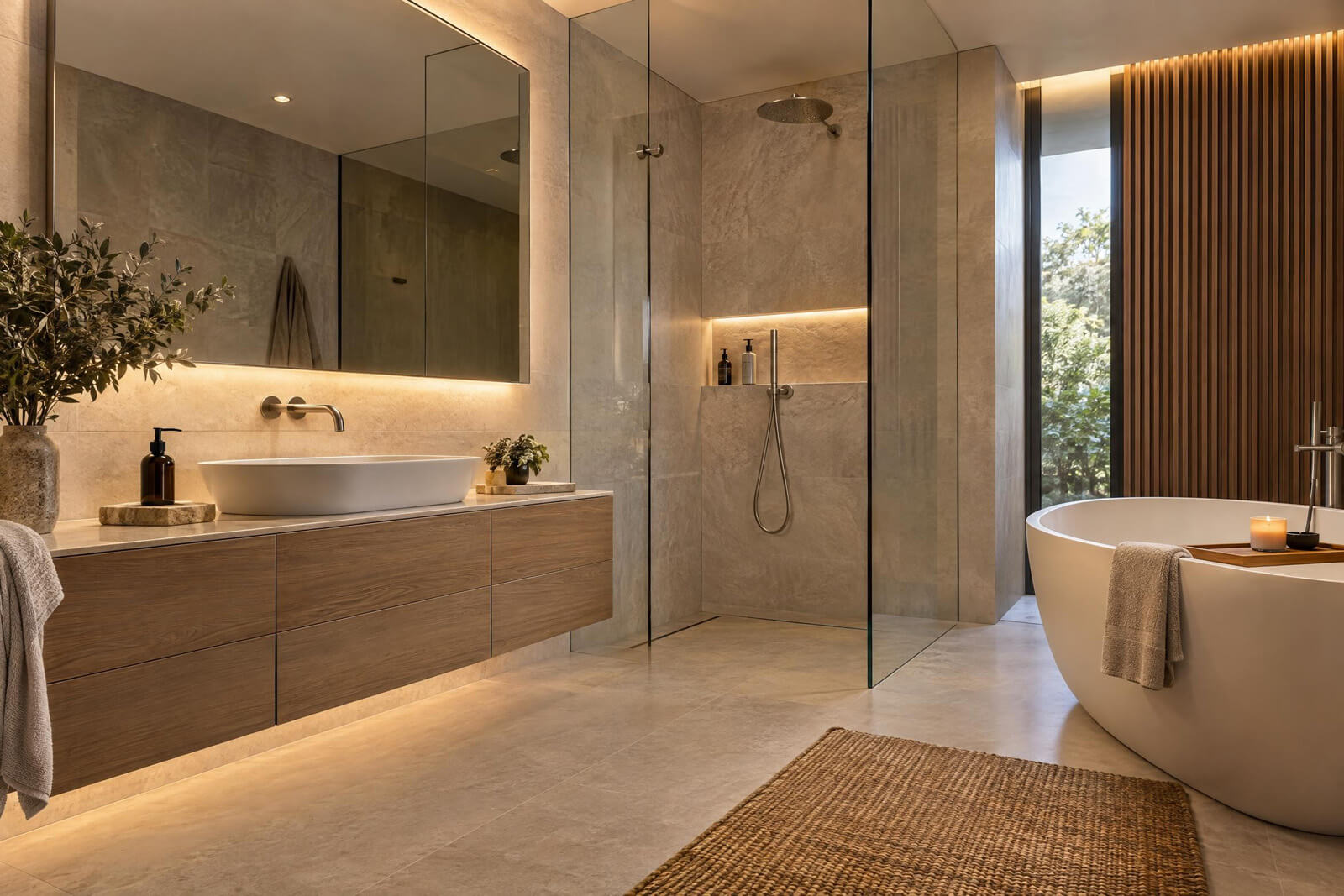 Modern Bathroom / Spa interior rendered with AI