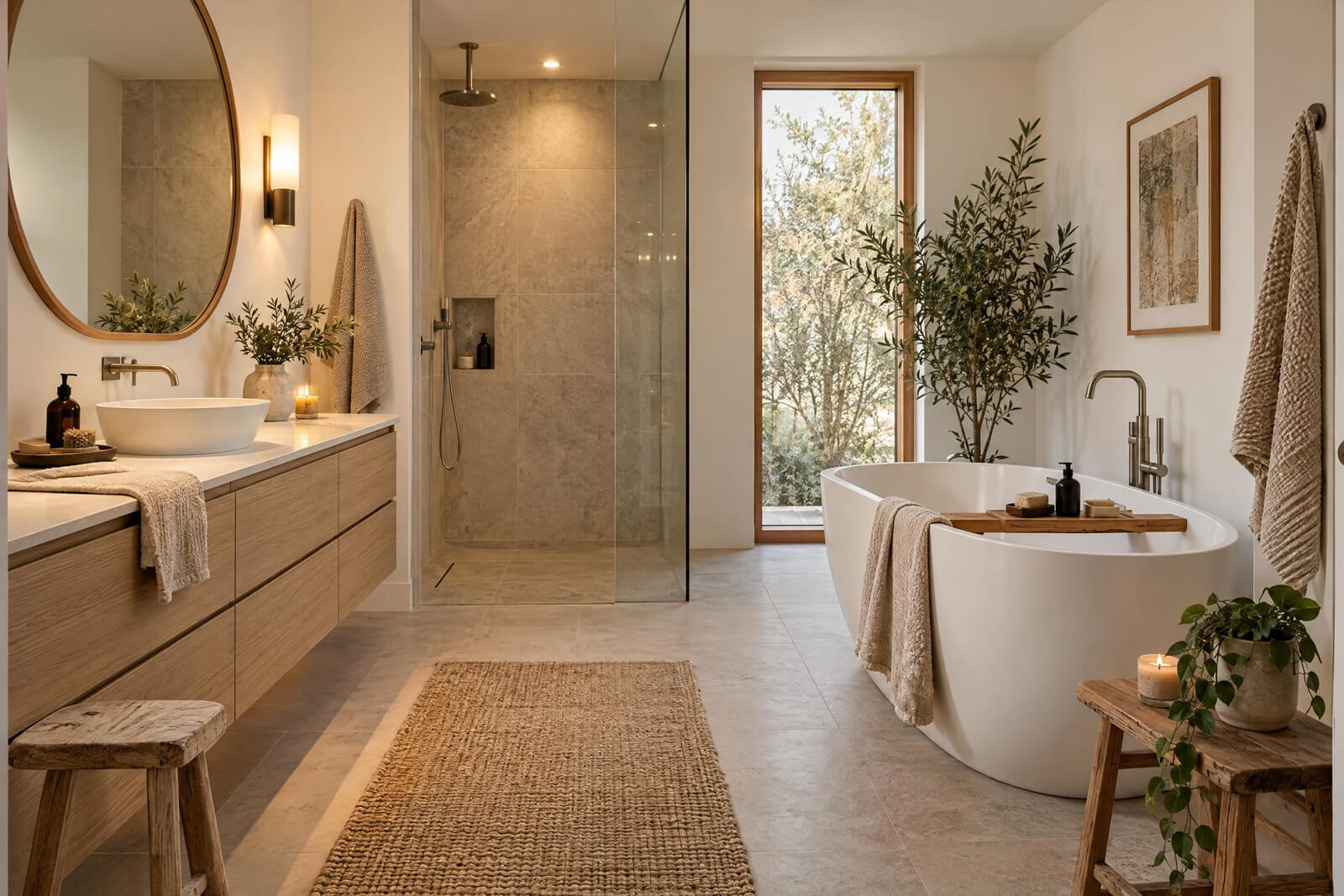 Badezimmer / Spa im Stil Skandinavisch, mit KI gerendert